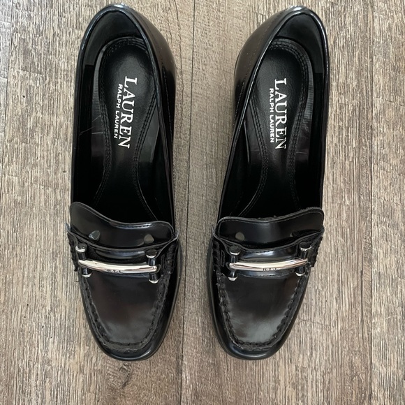 NWOT Ralph Lauren leather loafer heel mules y2k - Picture 2 of 9